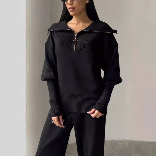 Zaylee | Modern Zip-Up Sweater & Joggers Set
