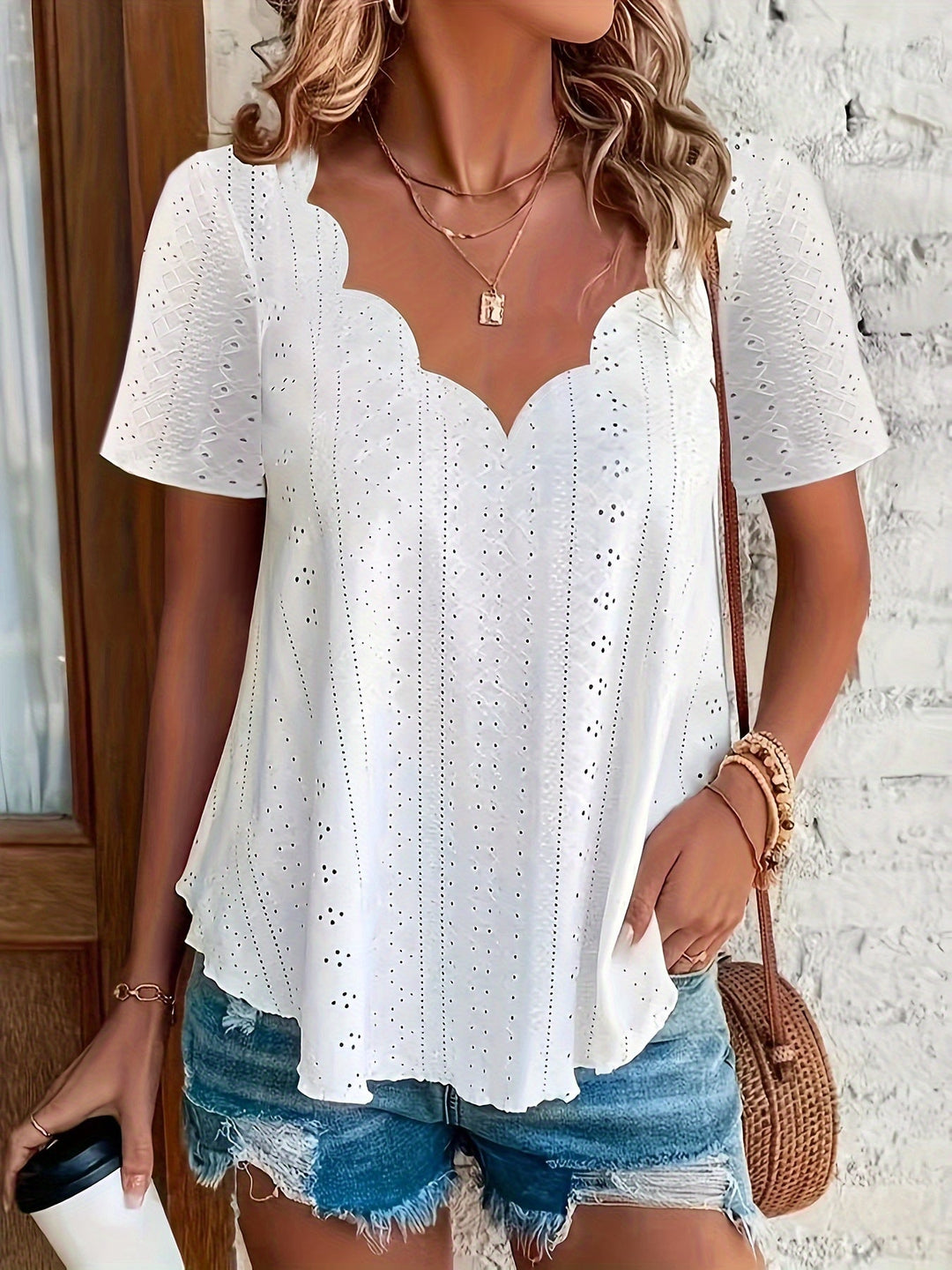 Scarlett | Scallop Design Blouse