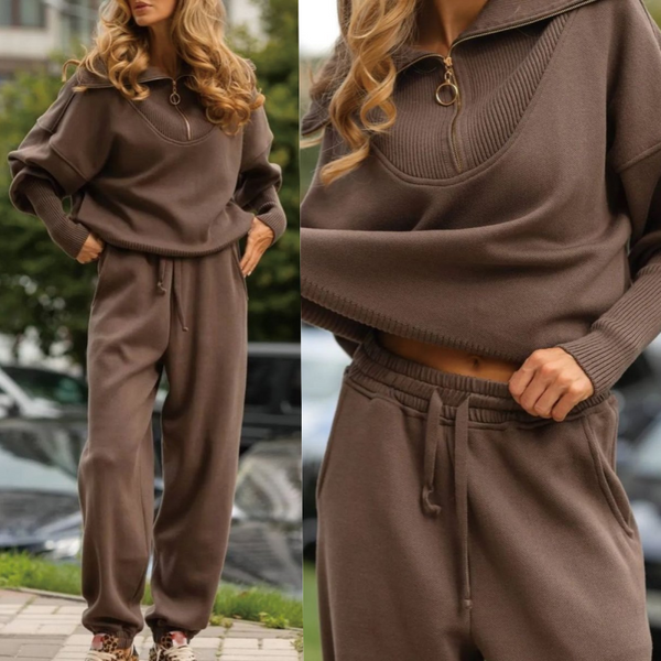 Zaylee | Modern Zip-Up Sweater & Joggers Set