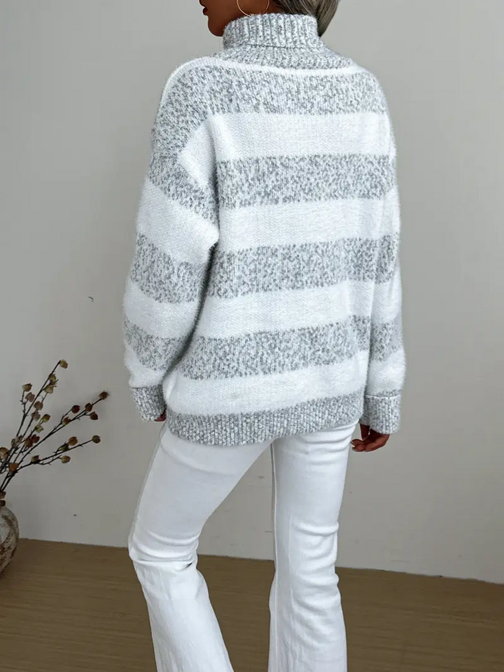 Caitlin | Striped Turtleneck Sweater