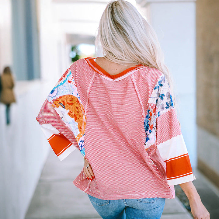 Bailey |  Lightweight Patchwork Batwing Top