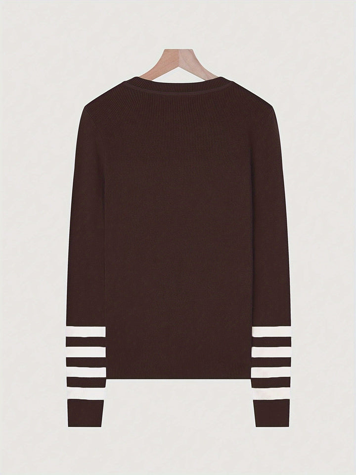 Harper | Striped Sleeve Sweater